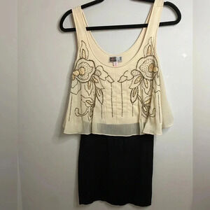 Lipsy London  - Beaded black and cream dress - US4